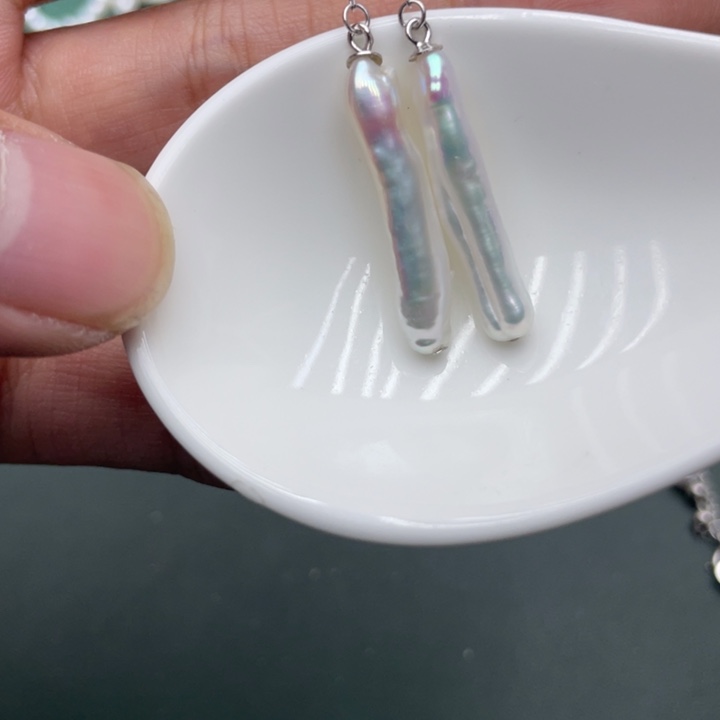 淡水珍珠耳饰银S925镶嵌