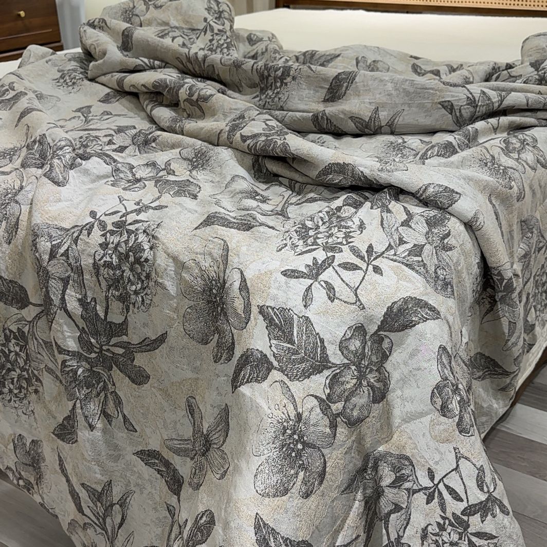 【超级红】墨韵花影-灰 被子 棉麻单夏被