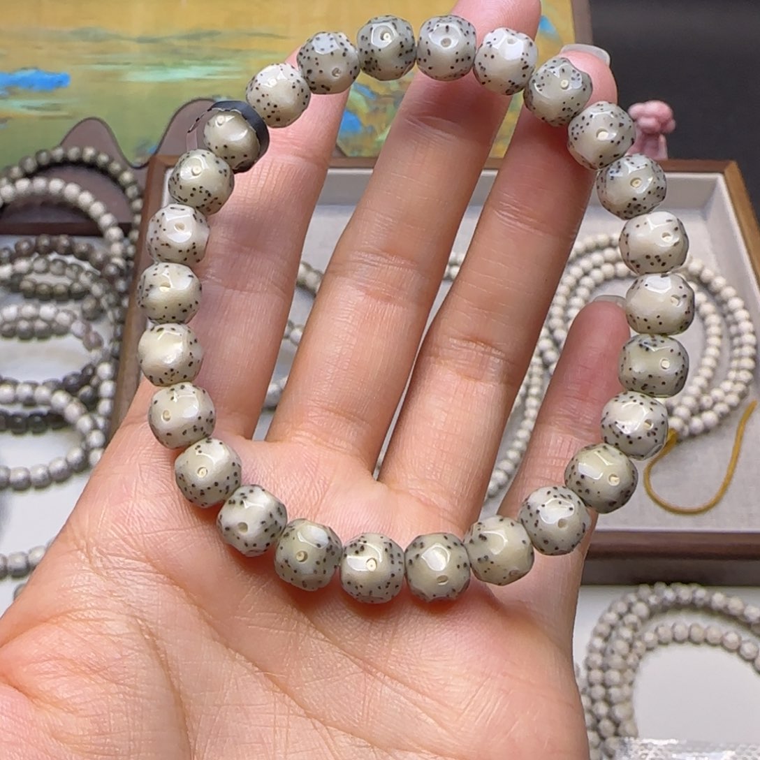 星月菩提手串石玉糯冰无相手工卡9