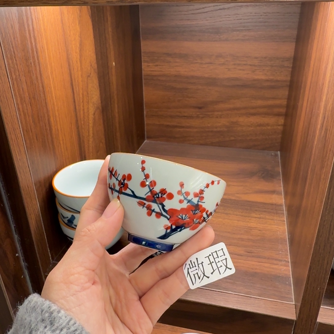 釉下手绘茶具微瑕