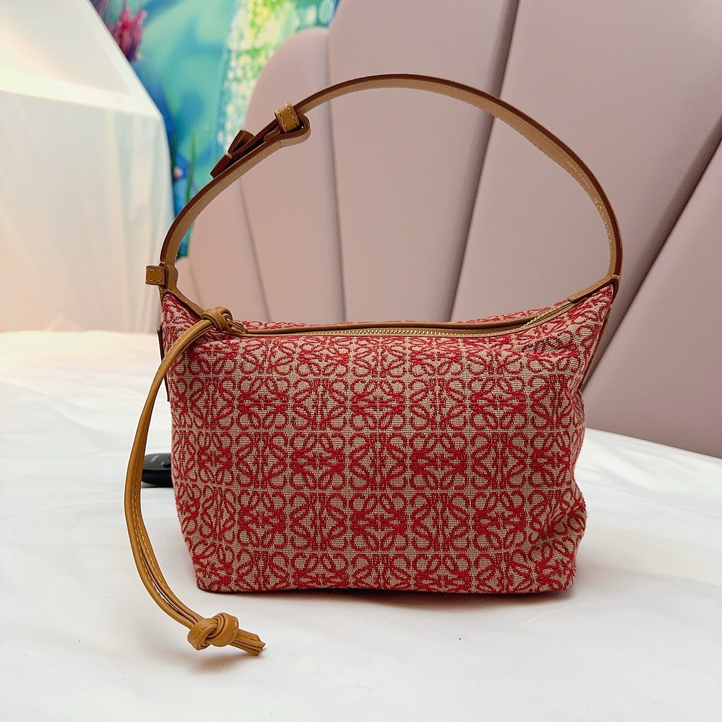 95新 LOEWE/罗意威  红色饭盒包 1451 0685 