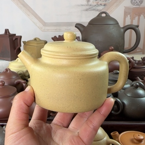 紫砂茶壶本绿泥料230cc