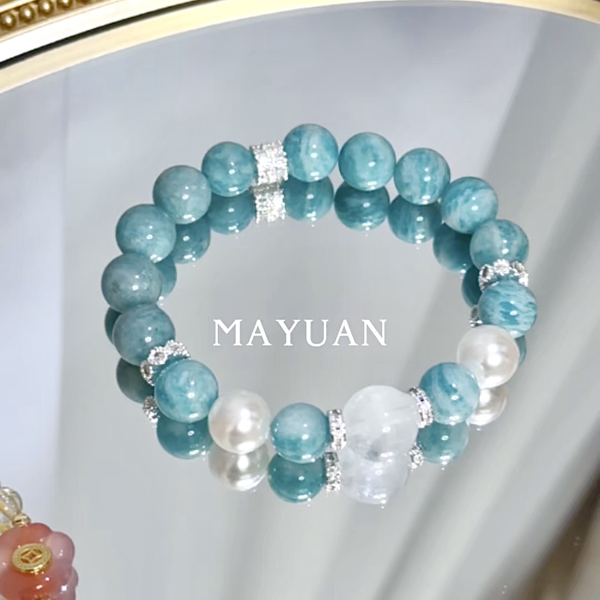 【薄荷曼波】雪花幽灵天河石贝珠DIY设计手串手链多样性发