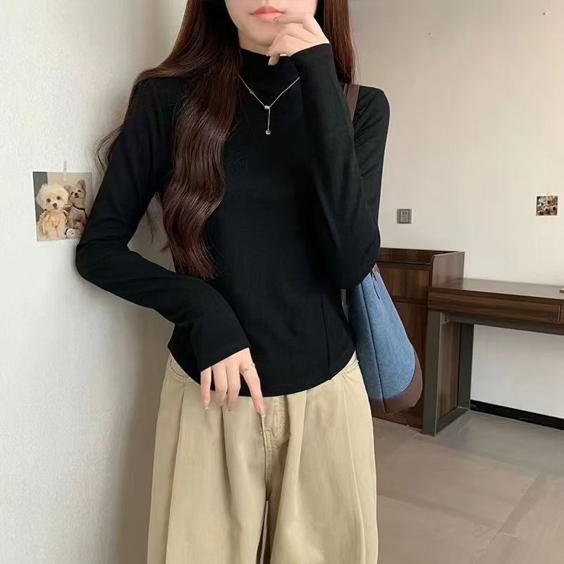 鱼骨线款 双面德绒长袖打底衫百搭显瘦爆款全色（3010#）