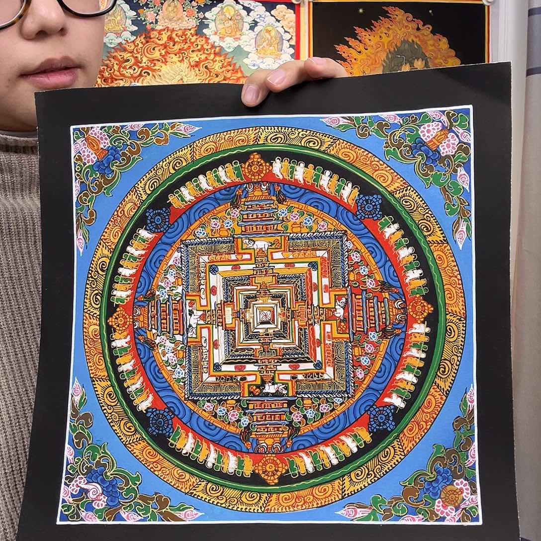 卷轴画纯手绘唐卡27厘米左右坛城