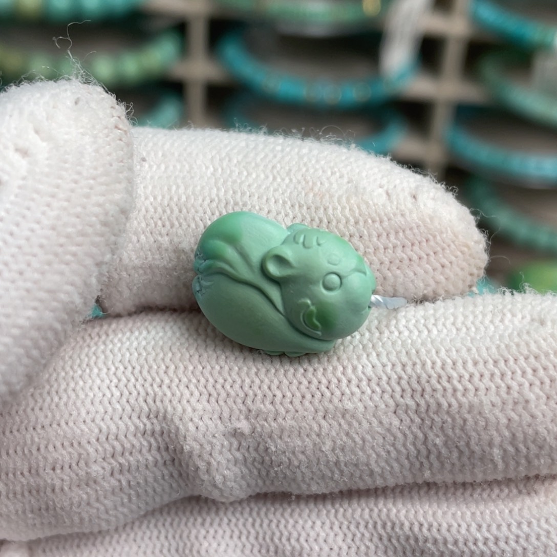 绿松石未镶嵌昭意菜籽黄老虎3