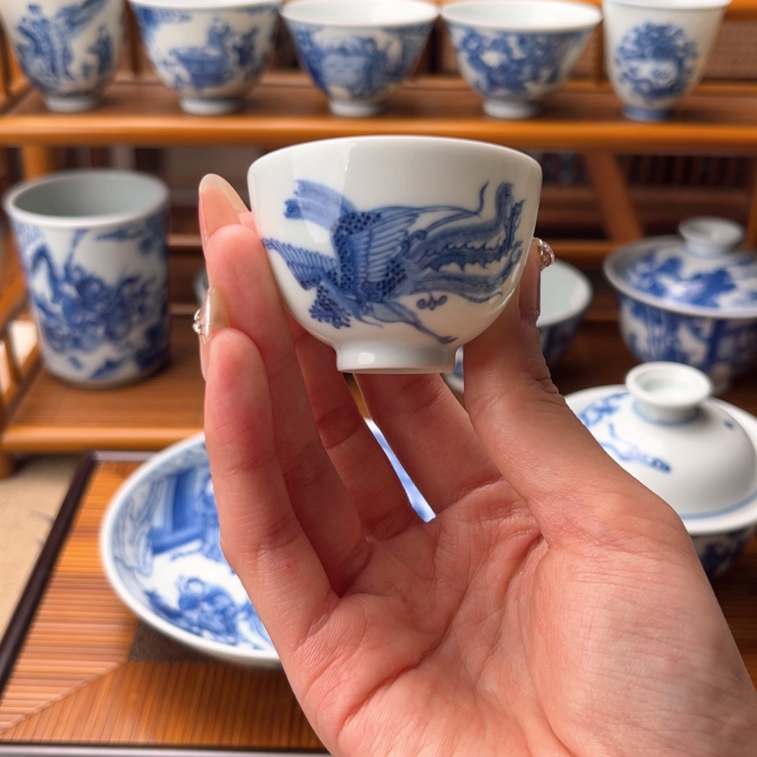知**乐凤杯陶瓷手工手绘