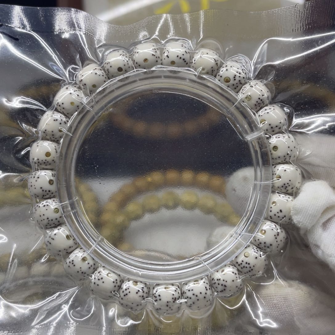 星月菩提手串原白贯穿留白 月朗星稀