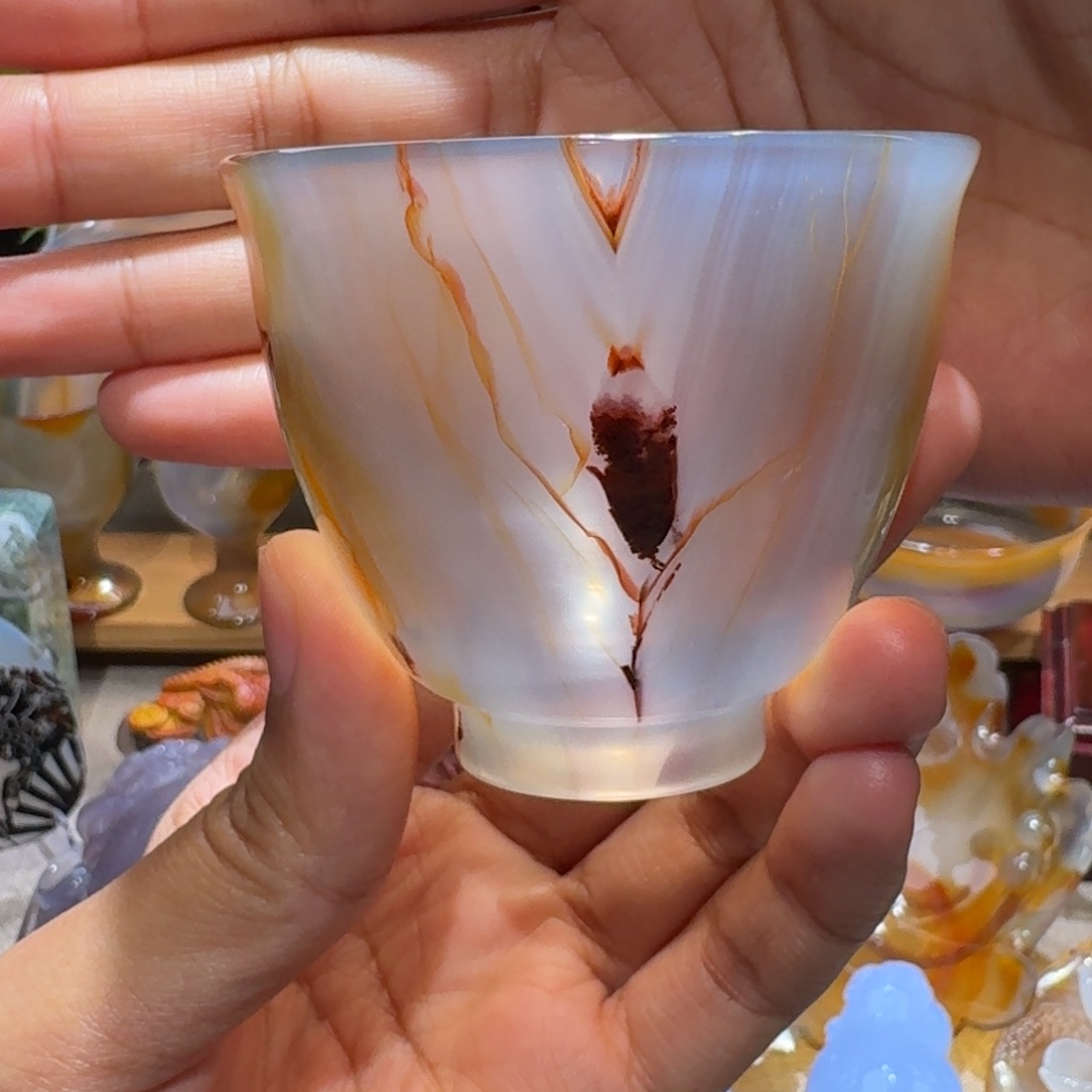 玛瑙/玉髓玛瑙茶杯未镶嵌洛*