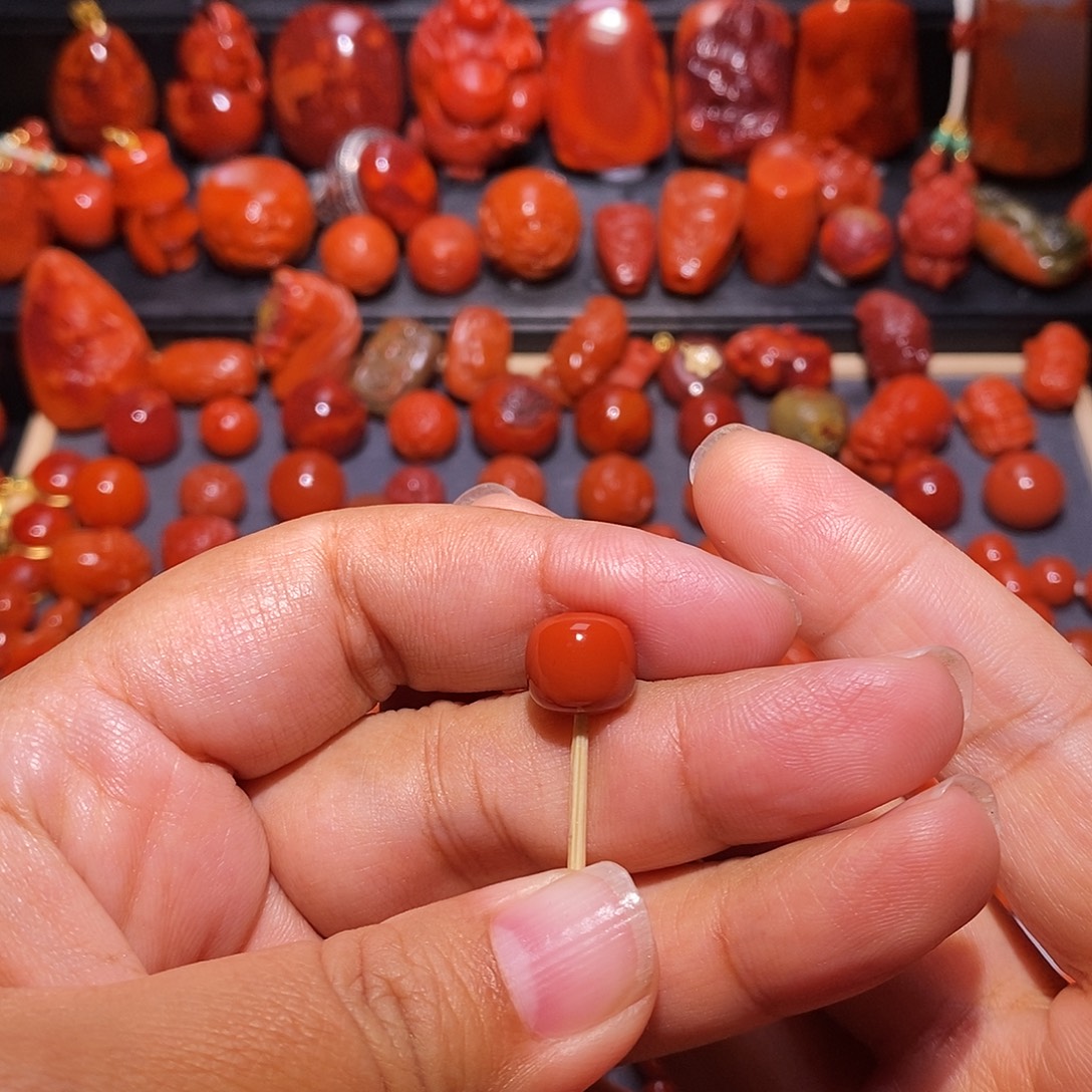 灬***゛南红玛瑙未镶嵌配饰老型10mm