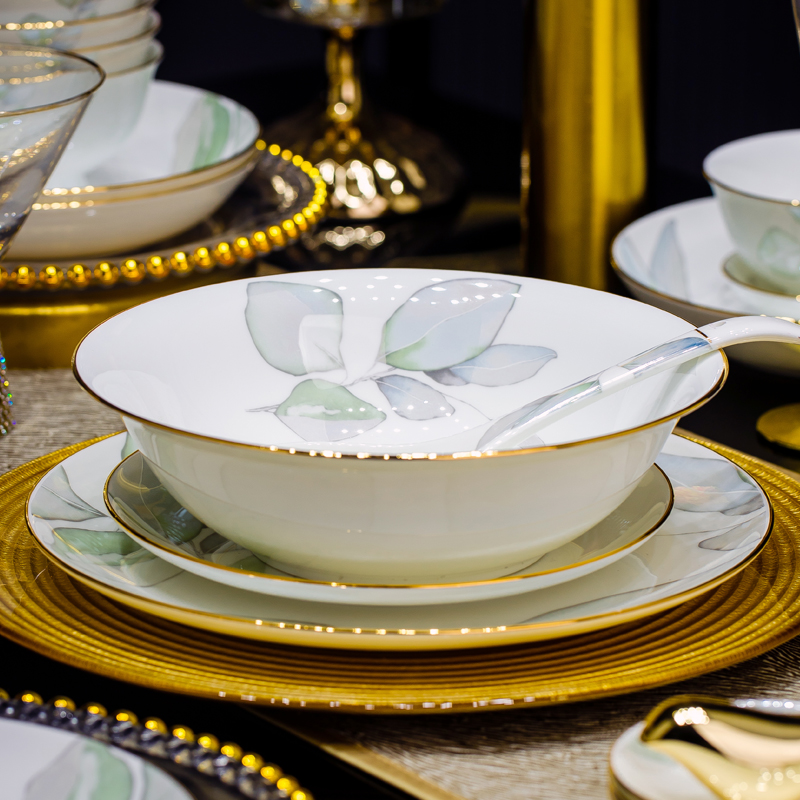 春之意9英寸大汤碗景德镇家用陶瓷碗盘餐具大容量装汤吃面