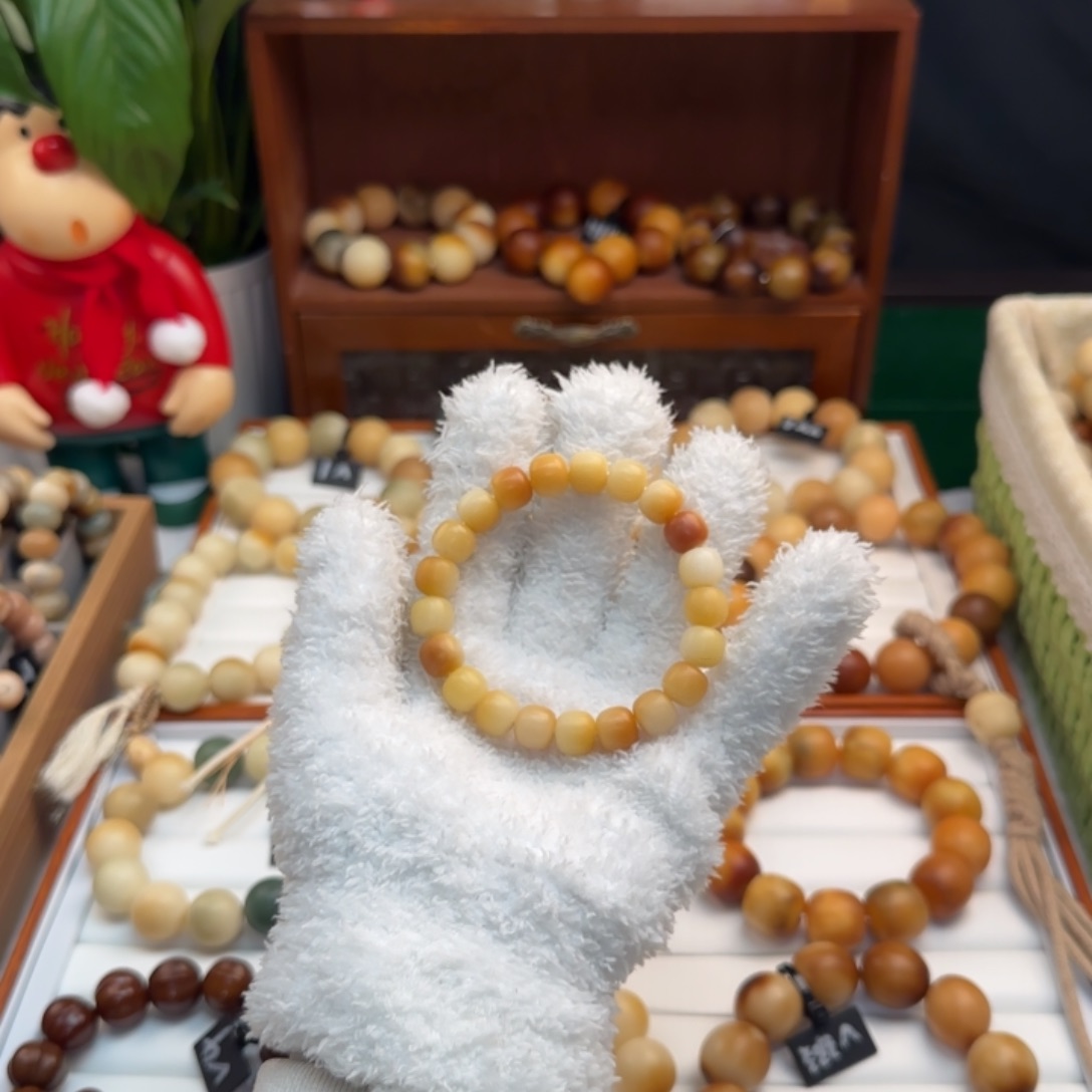 菩提根/象牙果手串卡10桶珠炭烤小馒头瑕疵款干磨