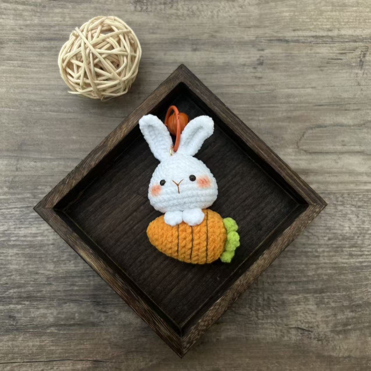 纯手工钩针编织小兔子玩偶挂件钥匙扣学生书包挂件公仔送礼物