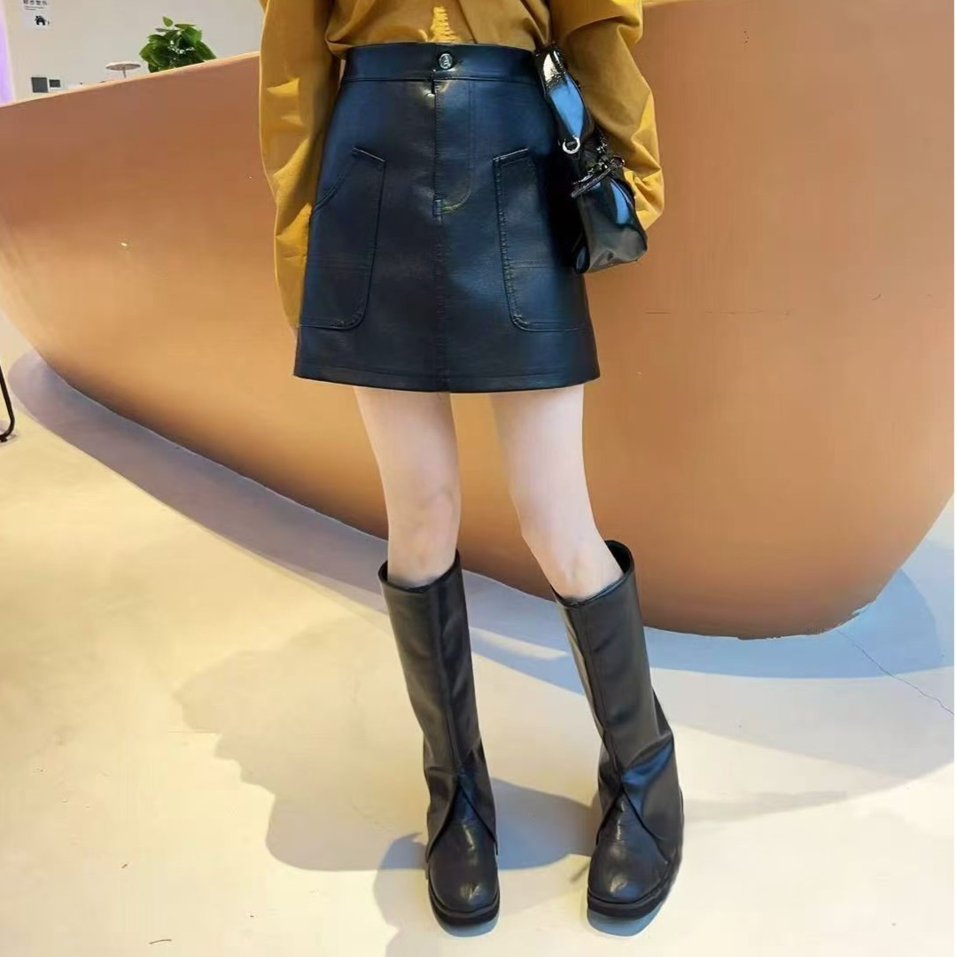 秋季短裤裙-甜 5075时尚潮流大兜设计简约显瘦款胖MM大码女装新款