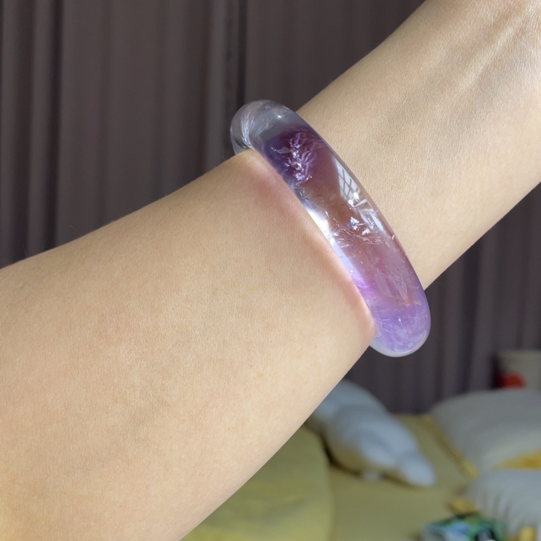 水晶手镯60.4圈口29号未镶嵌