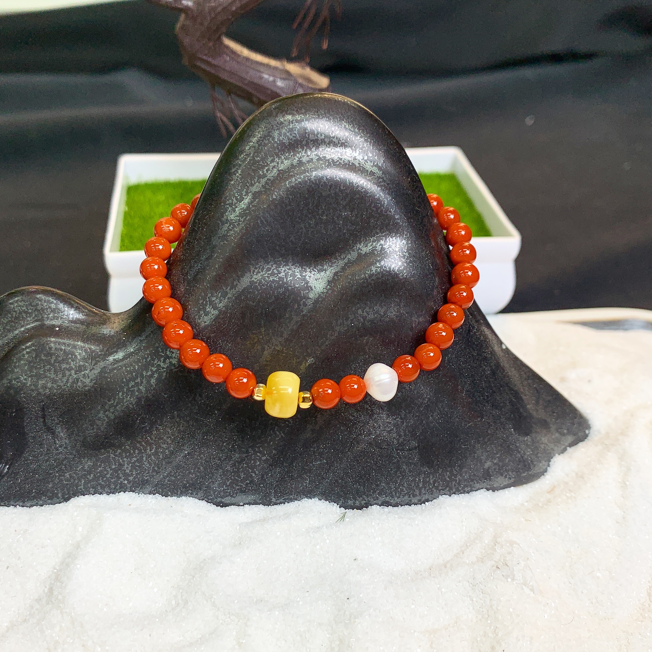 【珠宝一姐】南红蜜蜡手串 2501072089（一件/多样性发货）