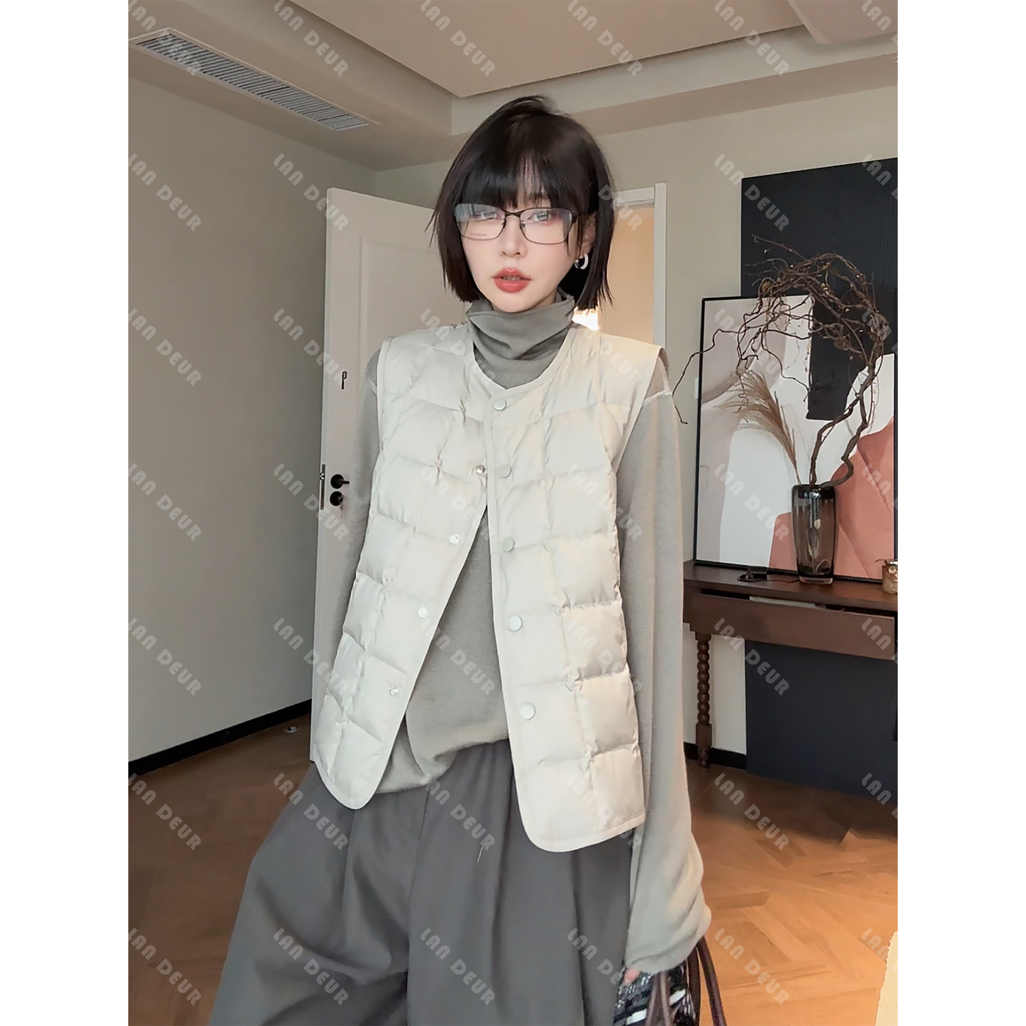 JIUJIU【蜜桃星云】时尚百搭气质老钱风设计师简约秋冬马甲女