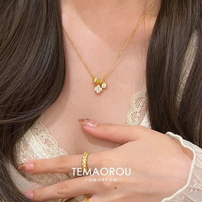 铜合金亚克力项链 【浪漫情调】普通金属仿钻项链