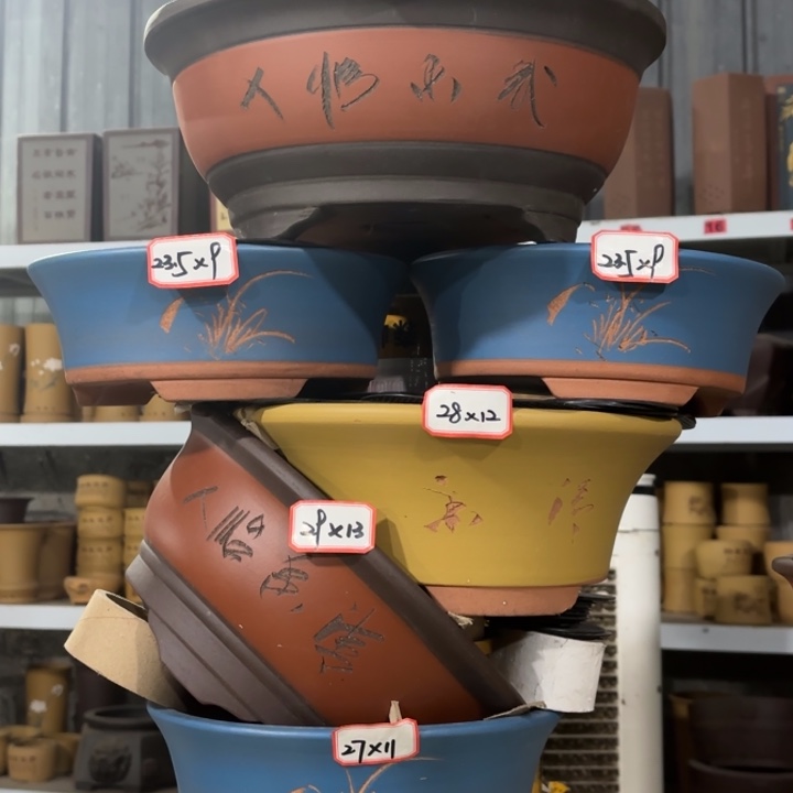 紫砂花盆100-6。      