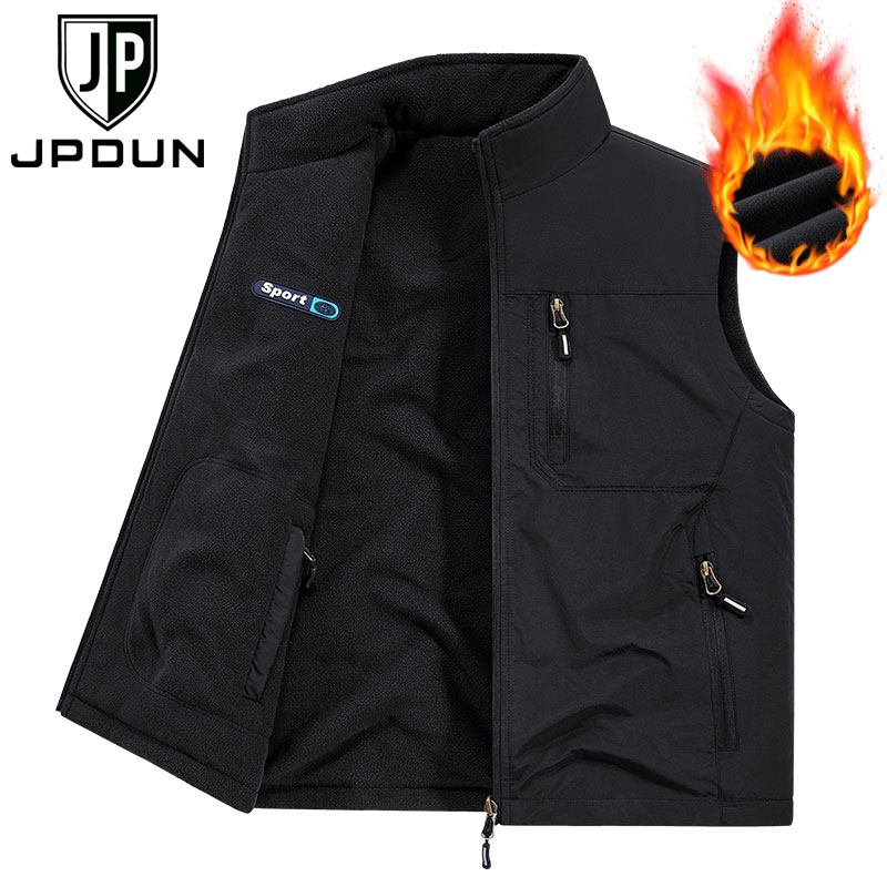 秋冬双面穿马甲男士户外运动抓绒背心摇粒绒坎肩加绒马夹无袖外套