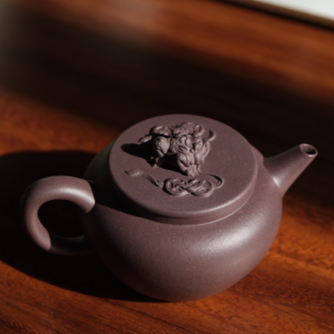 招财进宝壶·200 毫升·天青紫泥纯手工