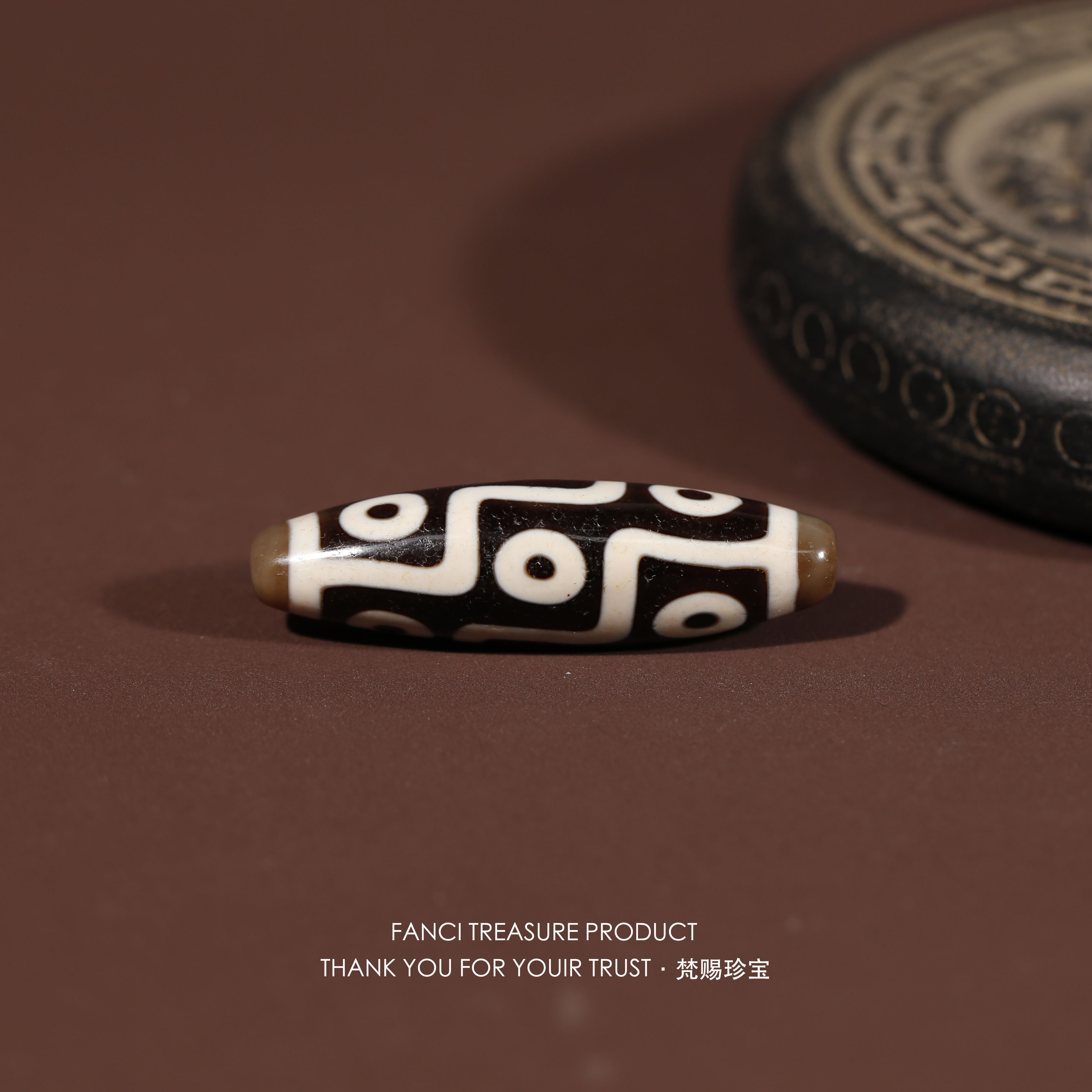 梵赐珍宝·【行运任晓攀老超顶料满爆砂】九眼52.6x15mm天珠吊坠