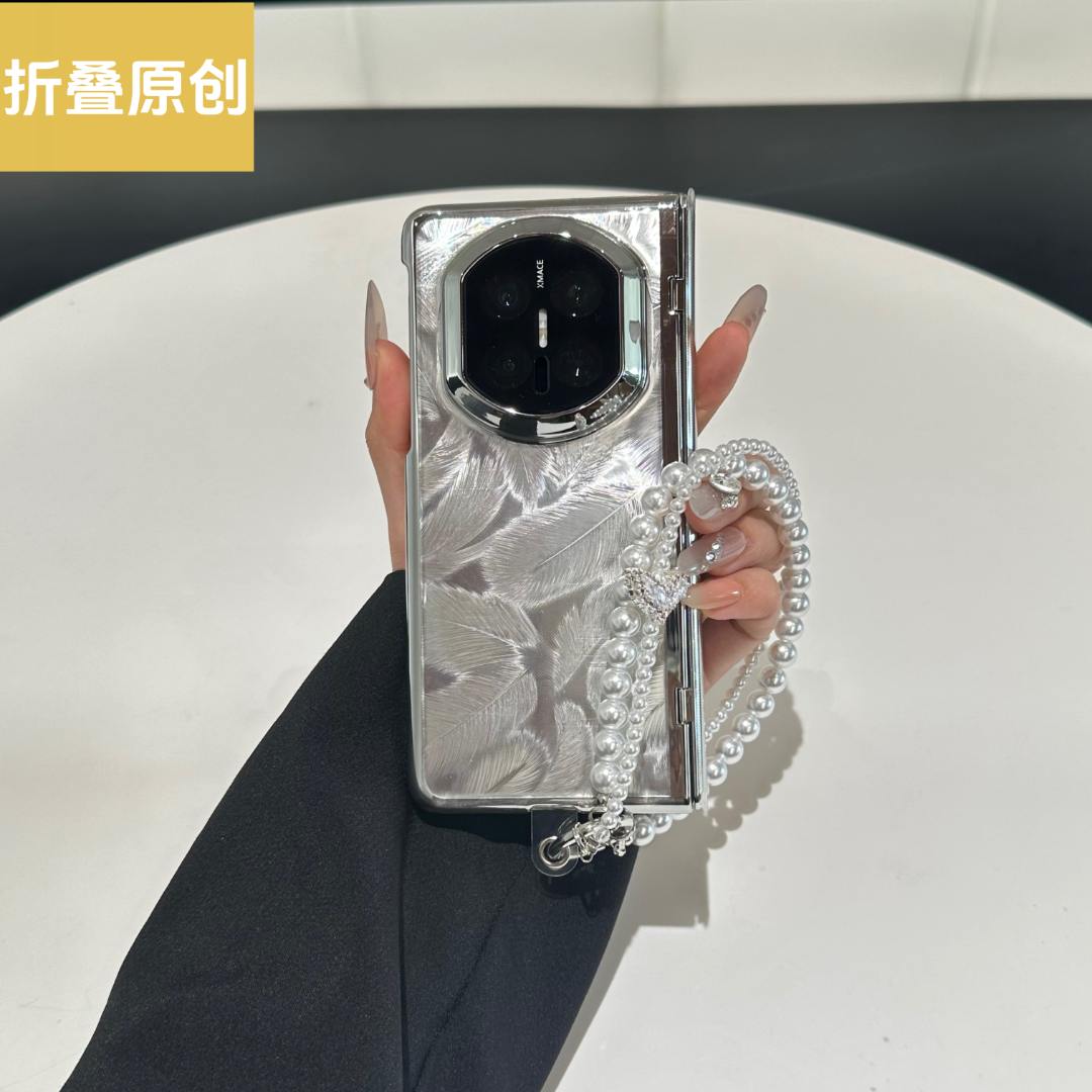 适用于华为matex7手机壳matex6折叠屏电镀透明壳膜一体羽毛卡纸x5