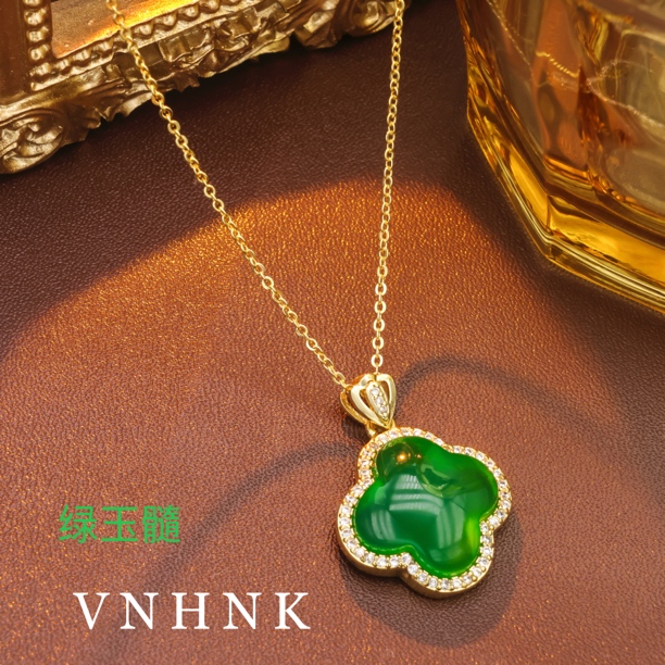 美可儿   M553   金色（52cm）时尚气质绿玉髓项链