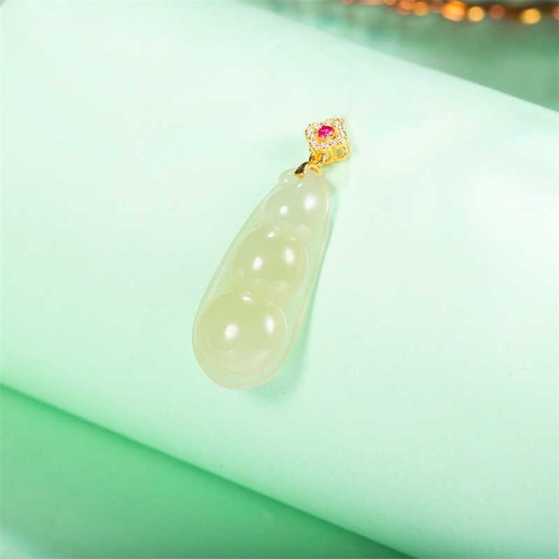 瑞卡希| 【贝贝专属】S925银和田玉福豆吊坠/多样性发其一