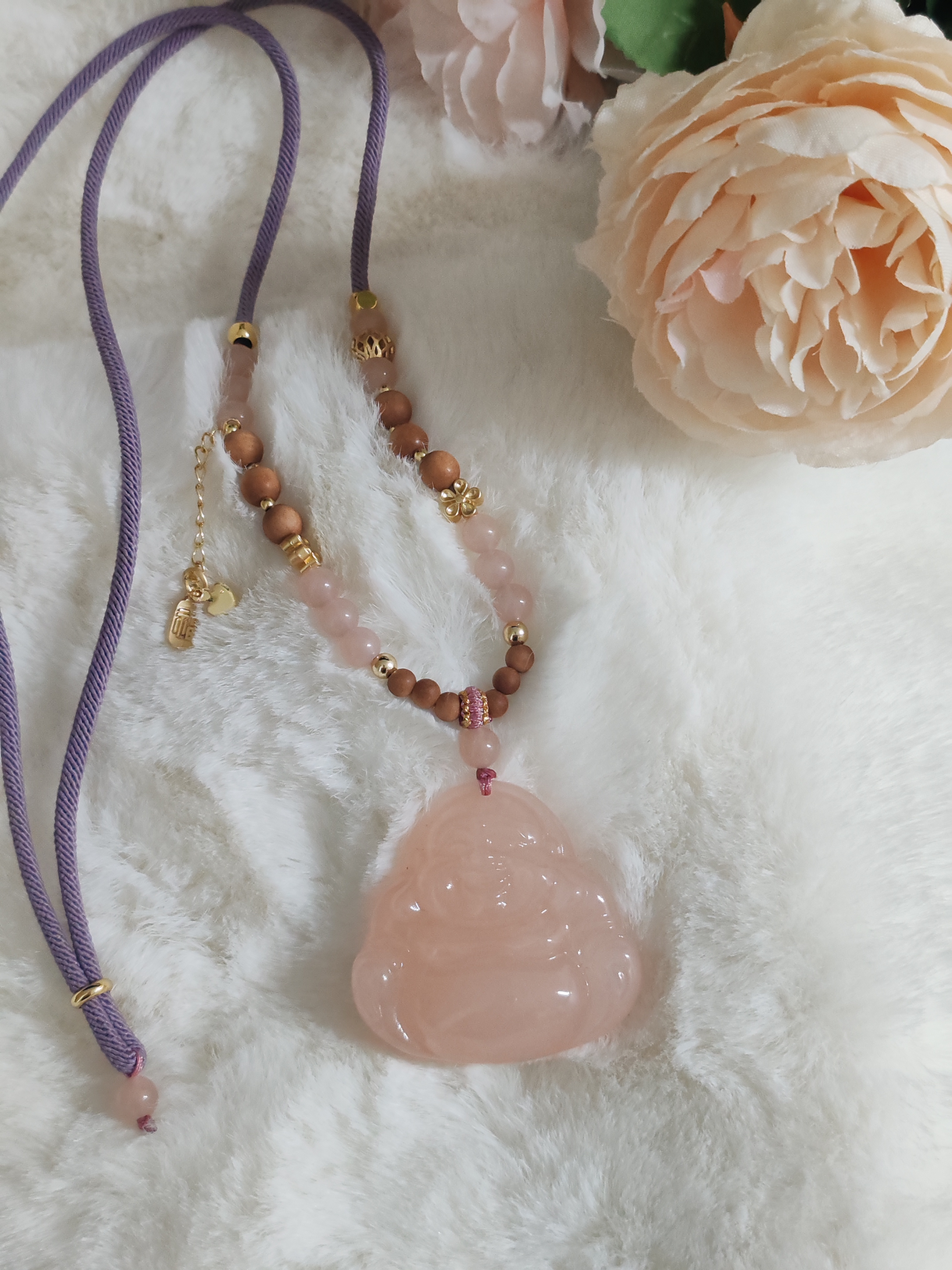 【冰藕粉双面大佛公】新中式国风温柔知性气质款毛衣链