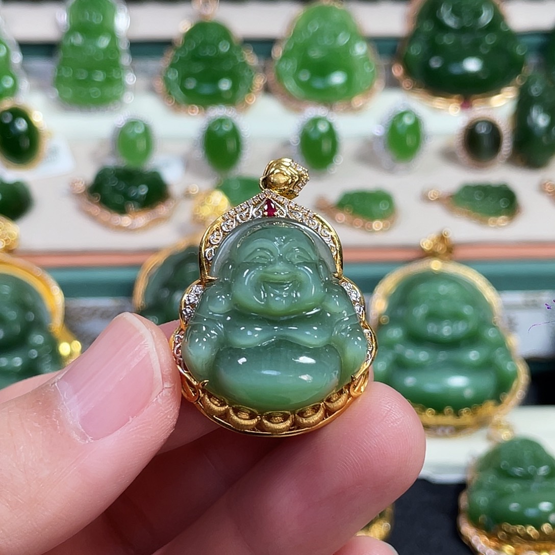 和田玉（碧玉）未镶嵌颈饰26mm