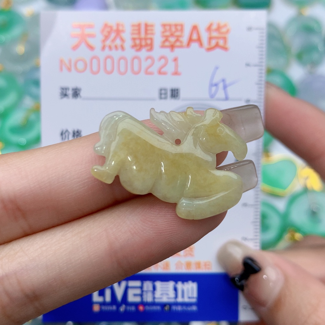 翡翠未镶嵌颈饰马