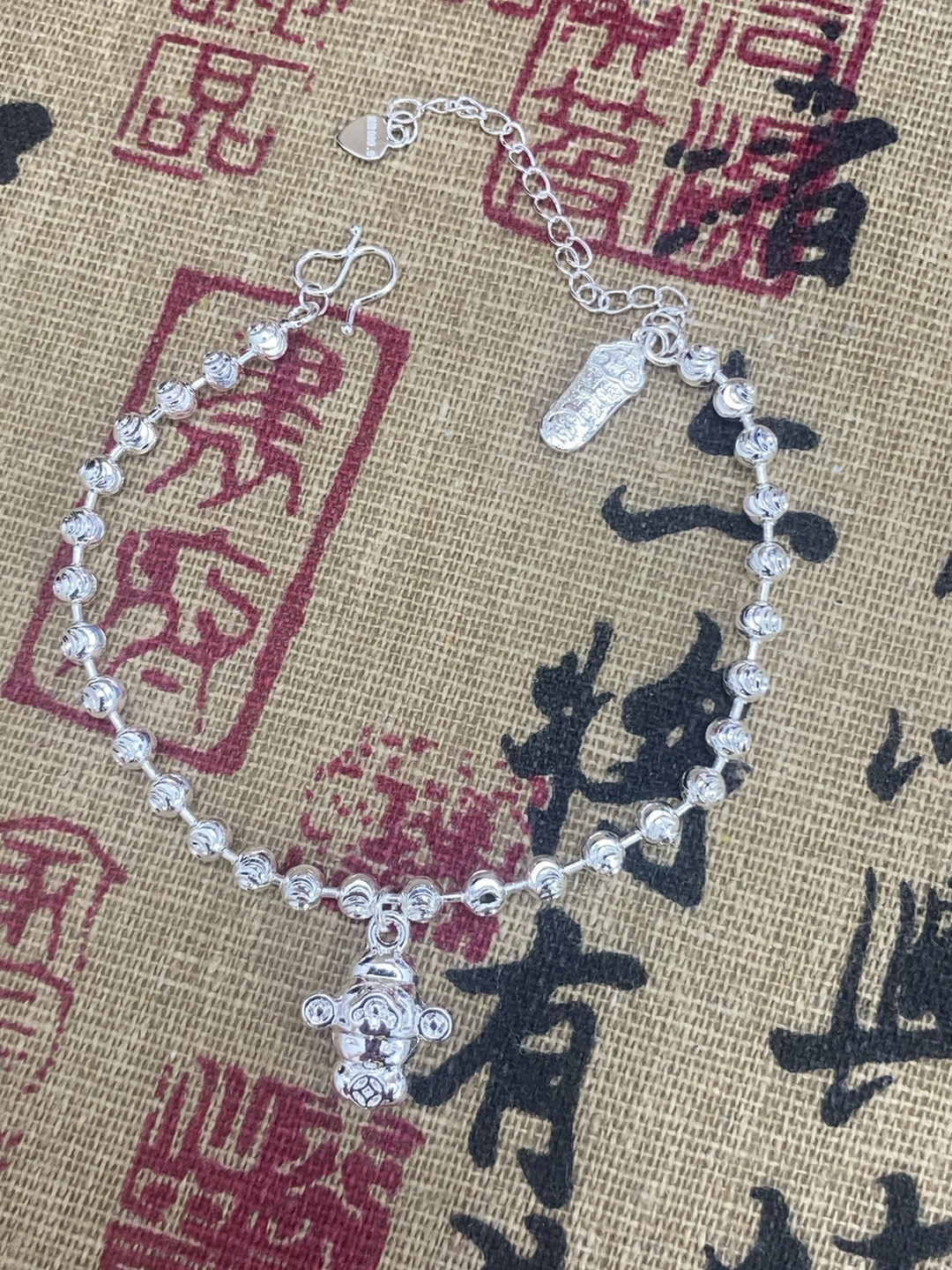 足银手链 财神上上签优雅珠珠民族风气质百搭手链