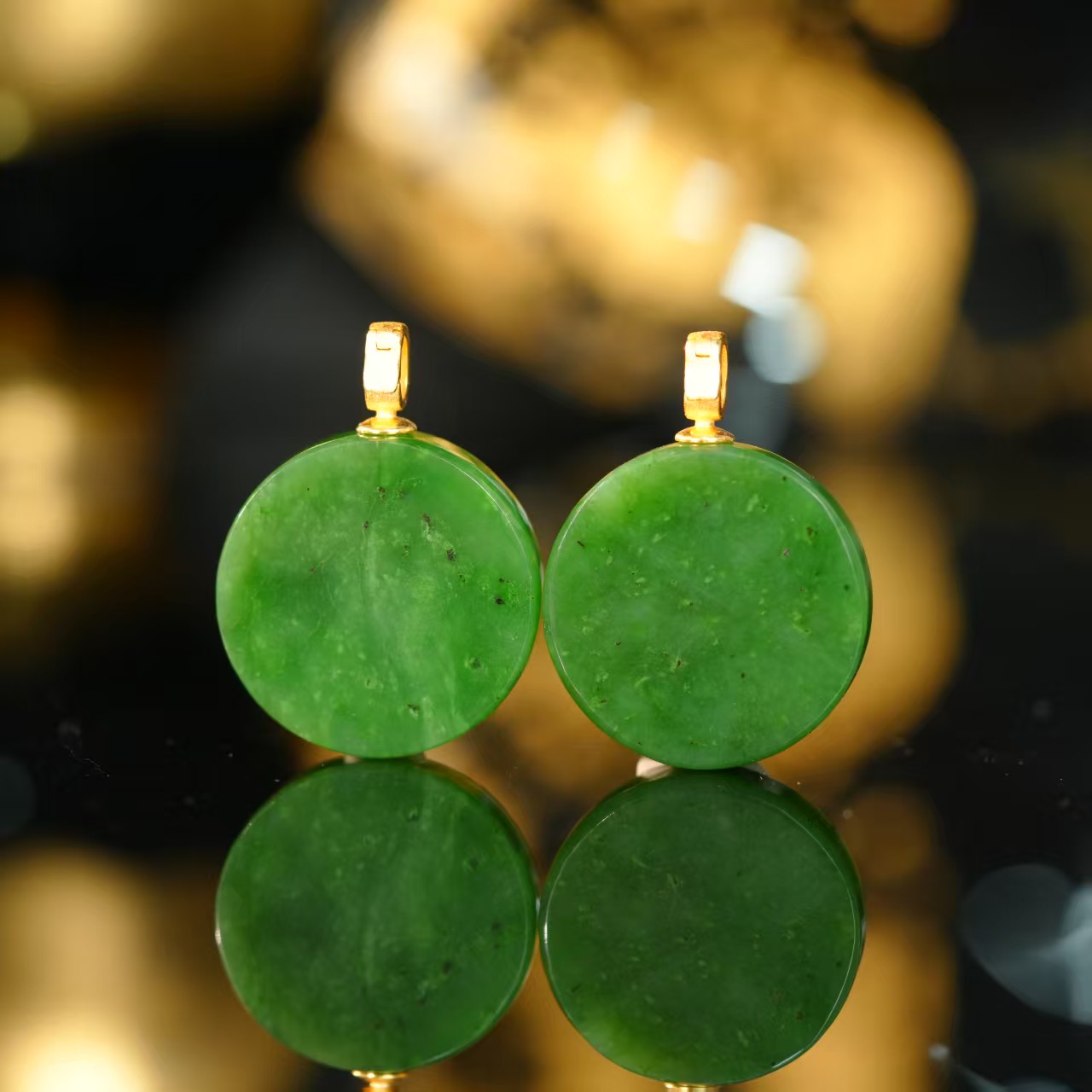 【初见珠宝】S925银和田玉圆牌吊坠18-3CH382X90【多样性发一件】