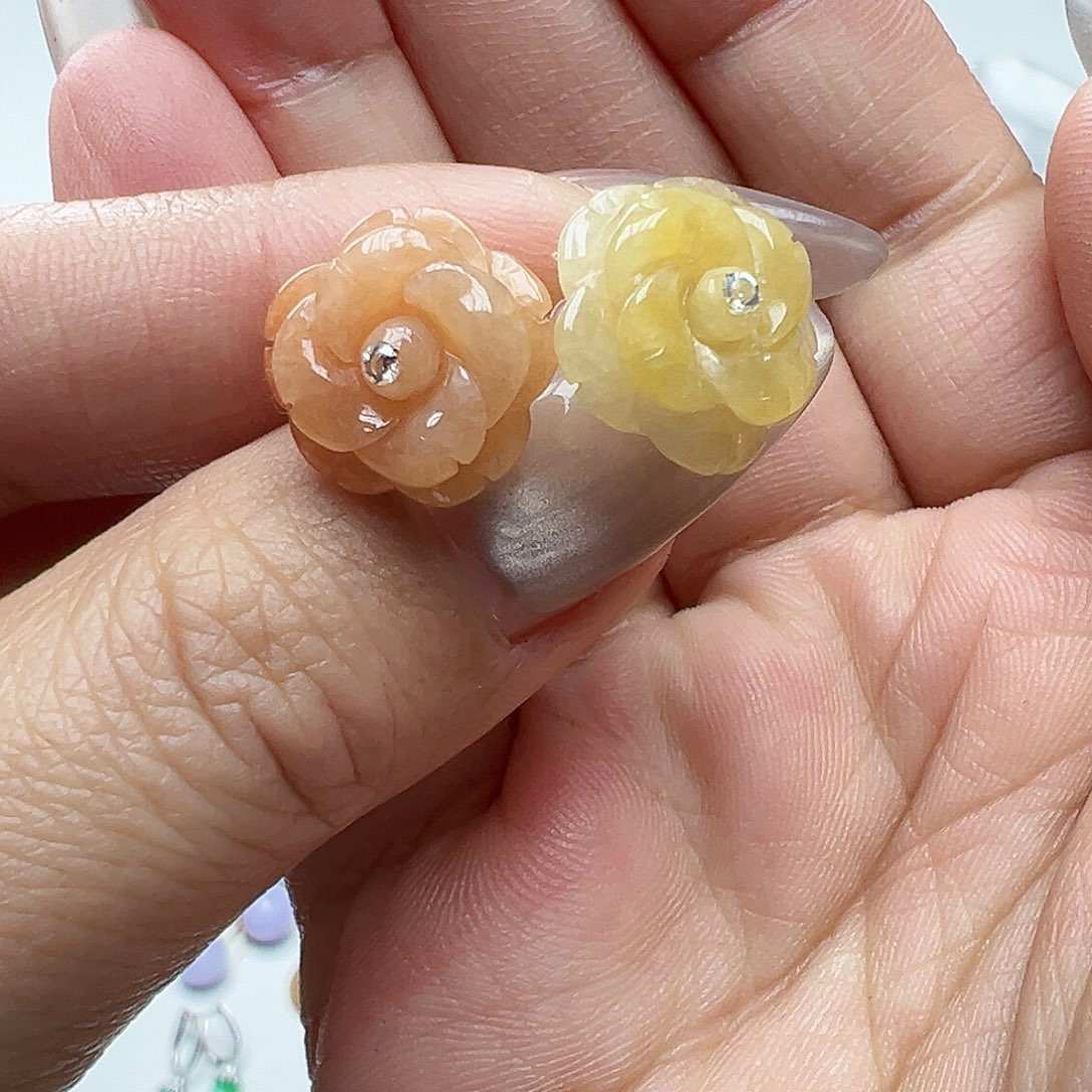 翡翠耳饰银S925镶嵌天然缅甸A货翡翠