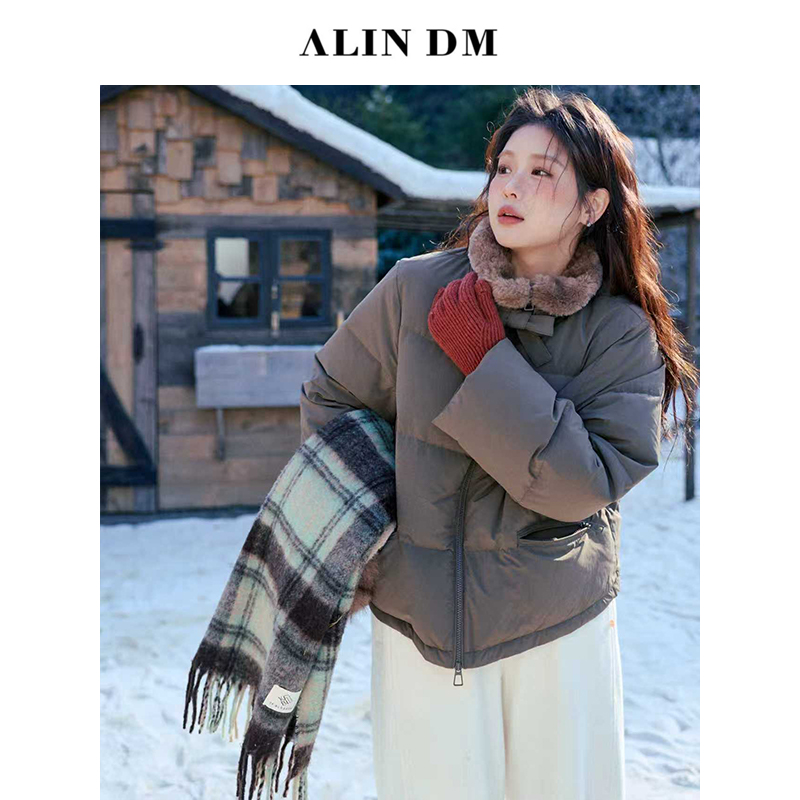 ALINDM【立领时尚】大码微胖mm百搭休闲冬季宽松型显瘦 as27352