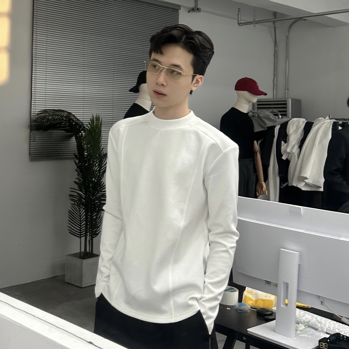 修身型短袖夏季常规青年拼接T恤上衣潮流男装百搭韩版舒适工S0039