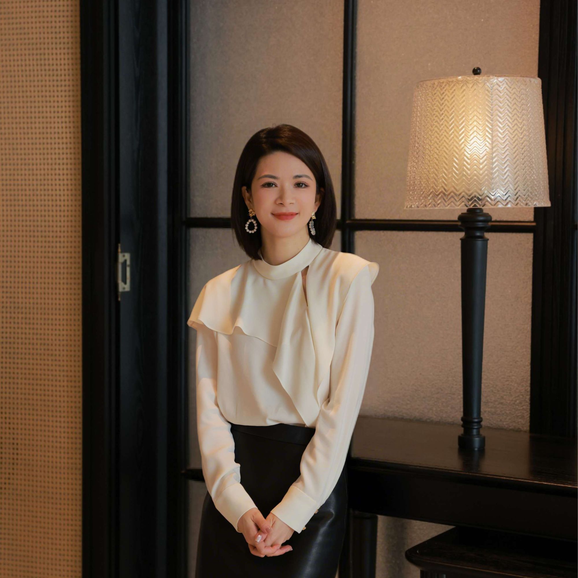 ANGELIAORIGINAL醋酸立领披肩边25年秋款优雅气质上衣衬衫#152