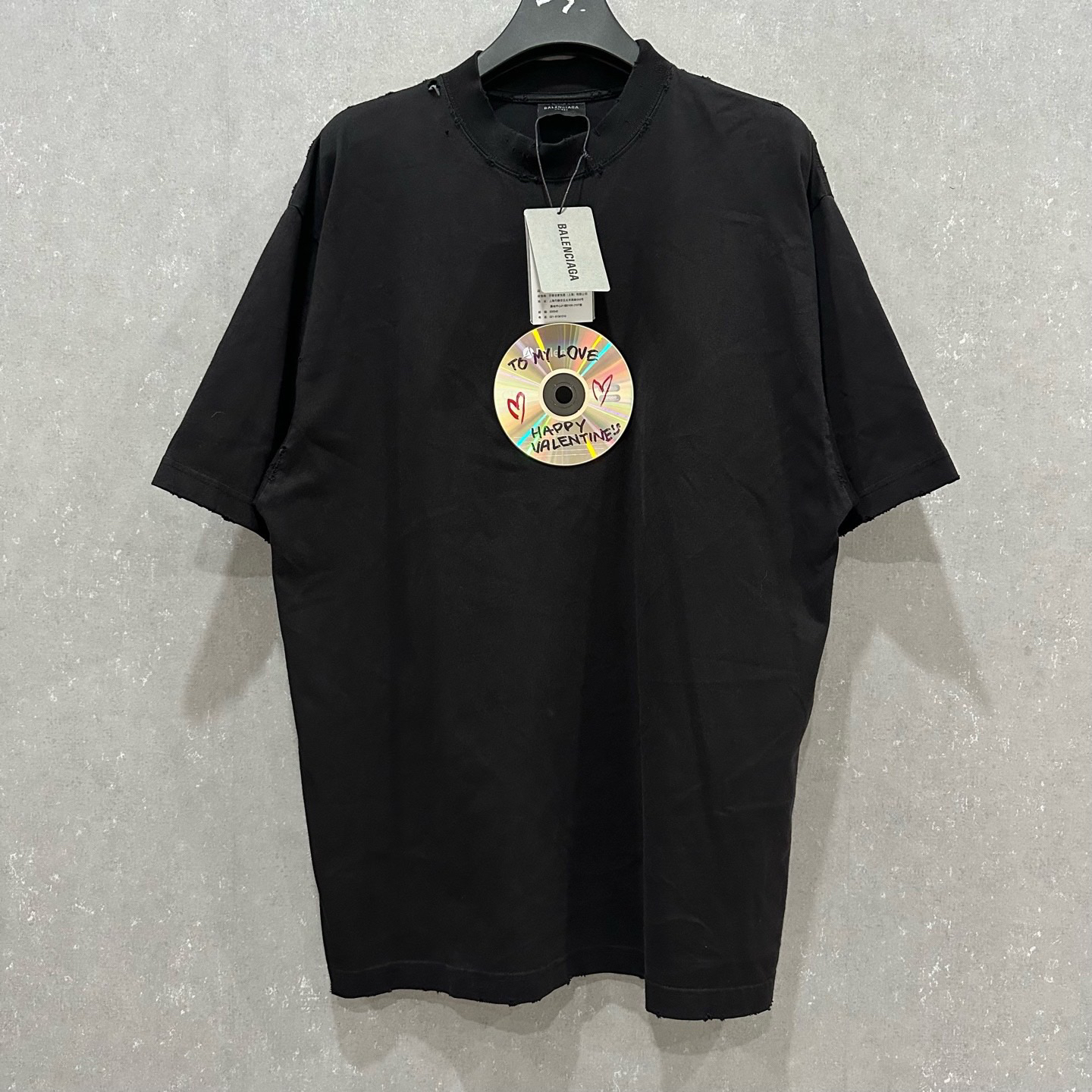 未使用 Balenciaga/巴黎世家 光盘破坏短袖 XXS码 005497