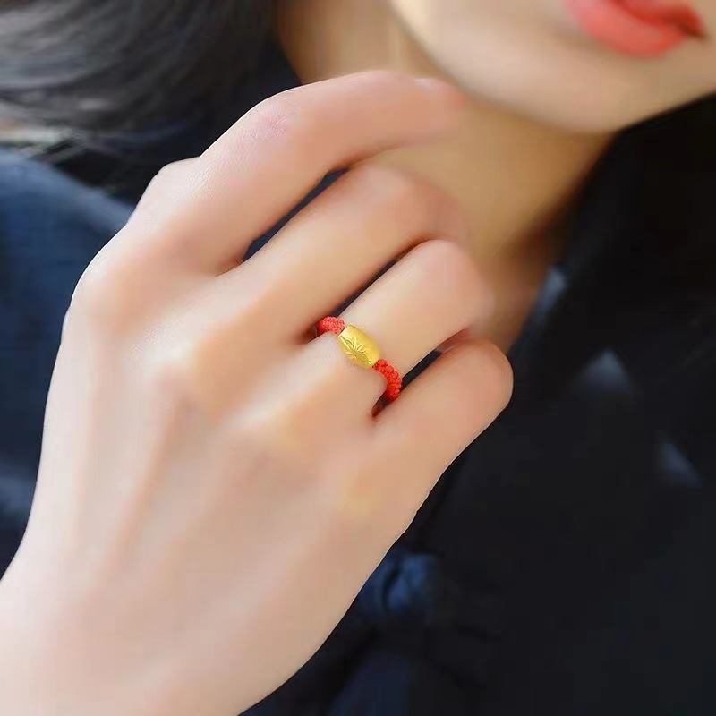 【官方正品】品质保证 三生好运珠红绳戒-单珠 T