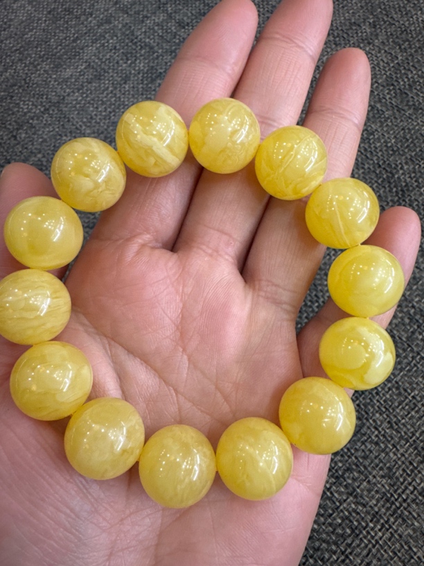 天然原矿蜜蜡圆珠手串