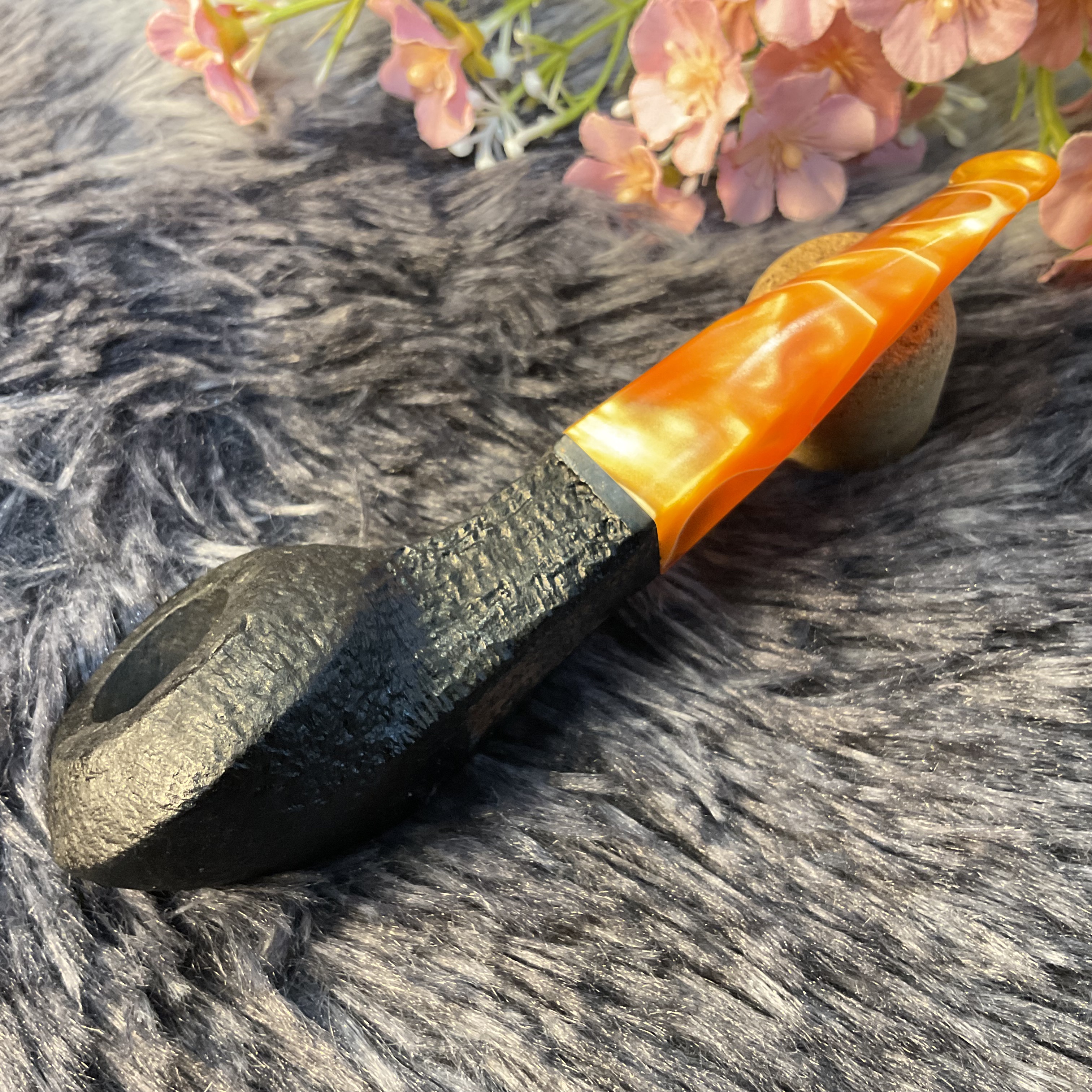 意大利沃尔坎烟斗品牌卡萨诺瓦系列黑色喷砂公牛帽款型直款烟斗