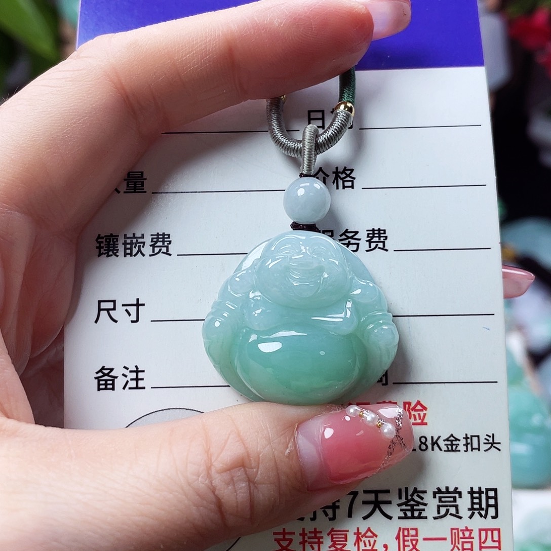 翡翠未镶嵌颈饰佛公08