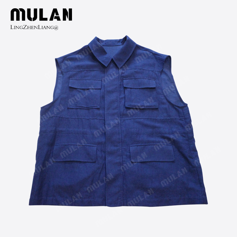 【MU LAN】新款夏季女工装马甲百搭意大利进口亚麻25050188123-40
