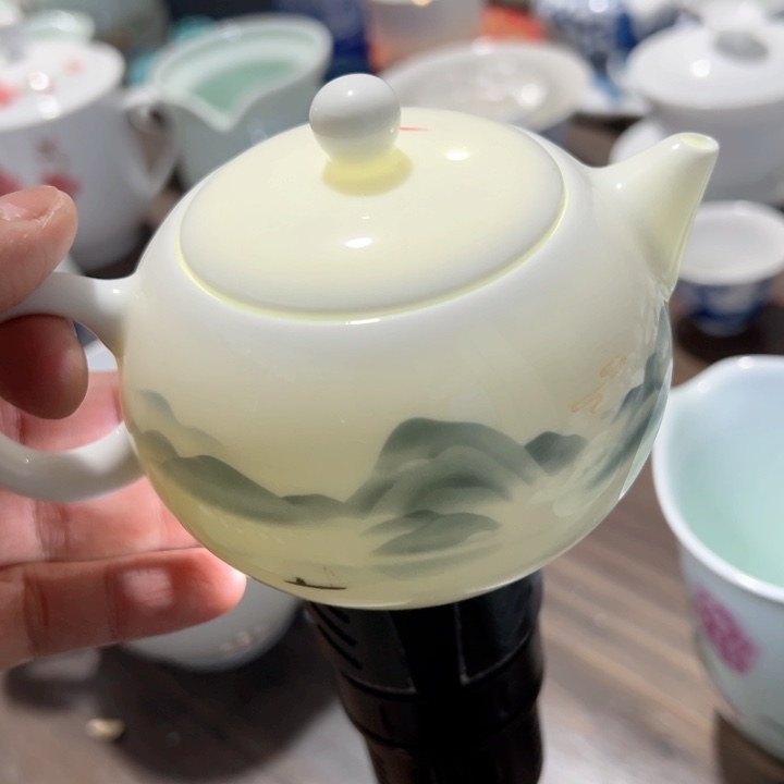 盘红叶金品陶茶壶