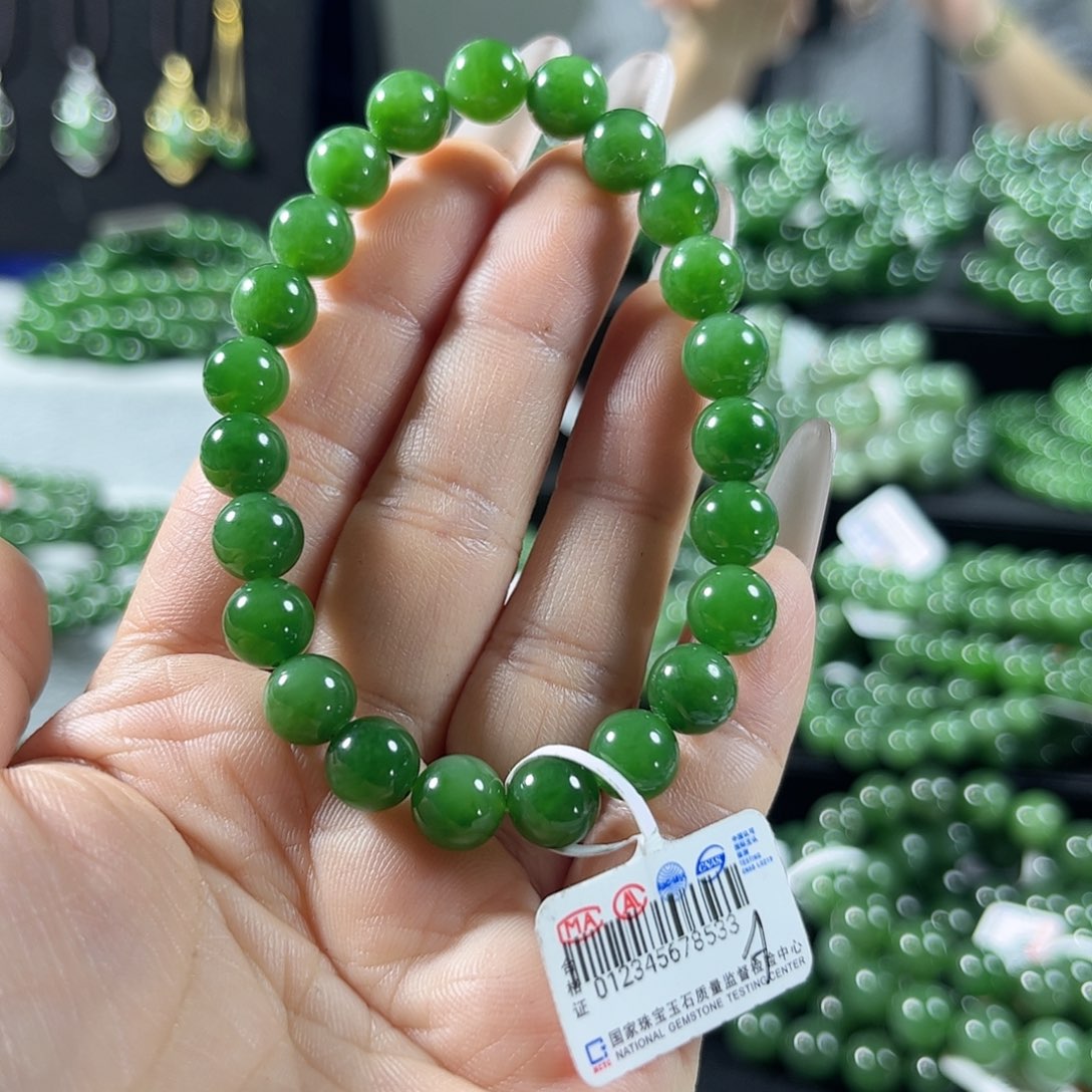 和田玉（碧玉）手链未镶嵌8