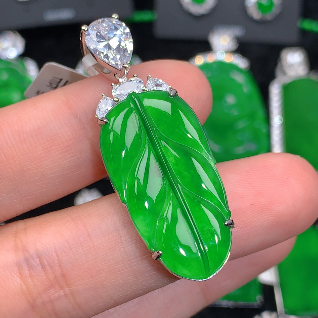 翡翠吊坠(不含链)银S925镶嵌