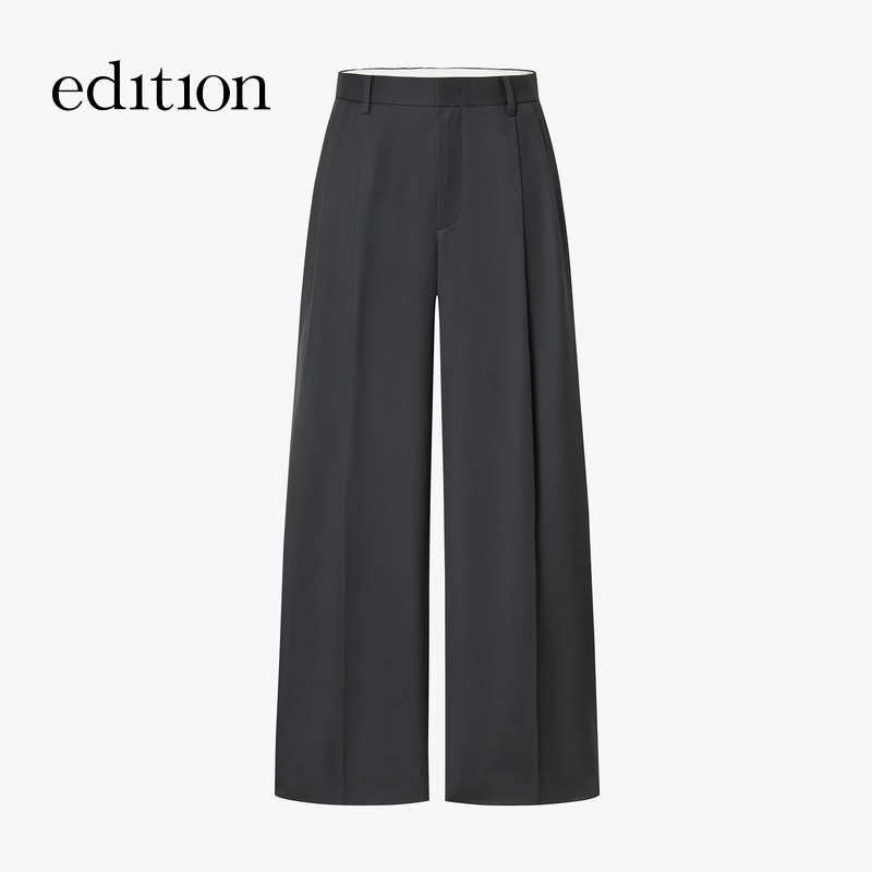 【商场同款】edition冬季款绵羊毛精纺阔腿西裤#EBD4PAT004