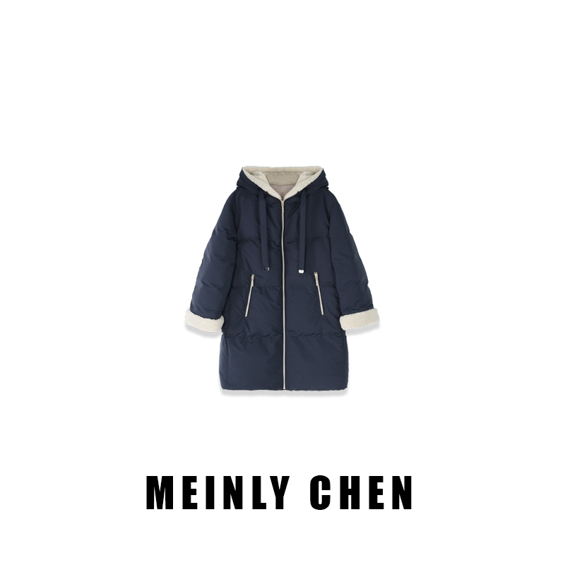 【MEINLY CHEN】【蓝色星空】高端设计师款休闲简约百搭鹅绒服8253107