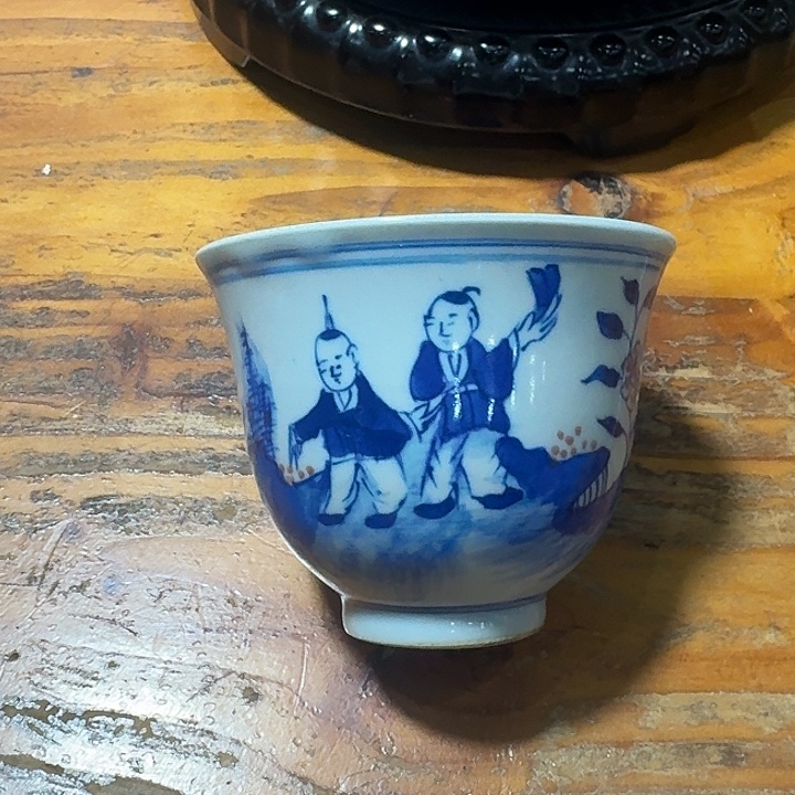 陶其他青花人物小杯子